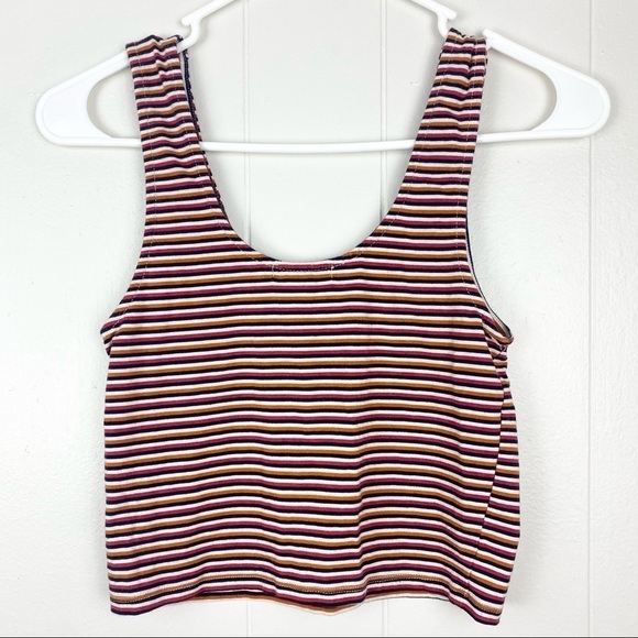 Forever 21 Red and Orange Striped Cropped Tank Top - Picture 4 of 4